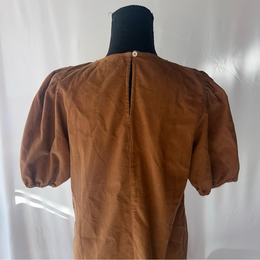 Velvet‎ By Graham And Spencer Anthropologie Puffed Sleeve Corduroy Brown Dress S - Picture 4 of 9